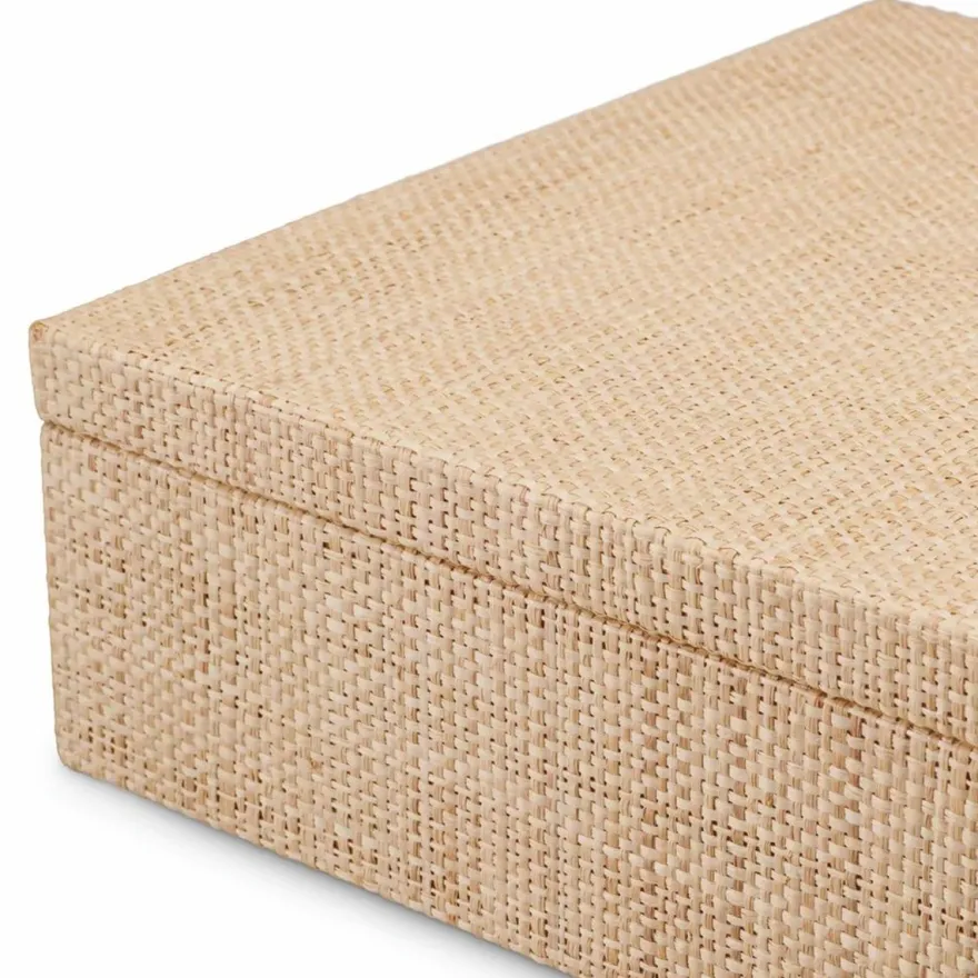 Casa Padrino Luxus Aufbewahrungsbox Naturfarben 40 cm - Luxus Accessoires