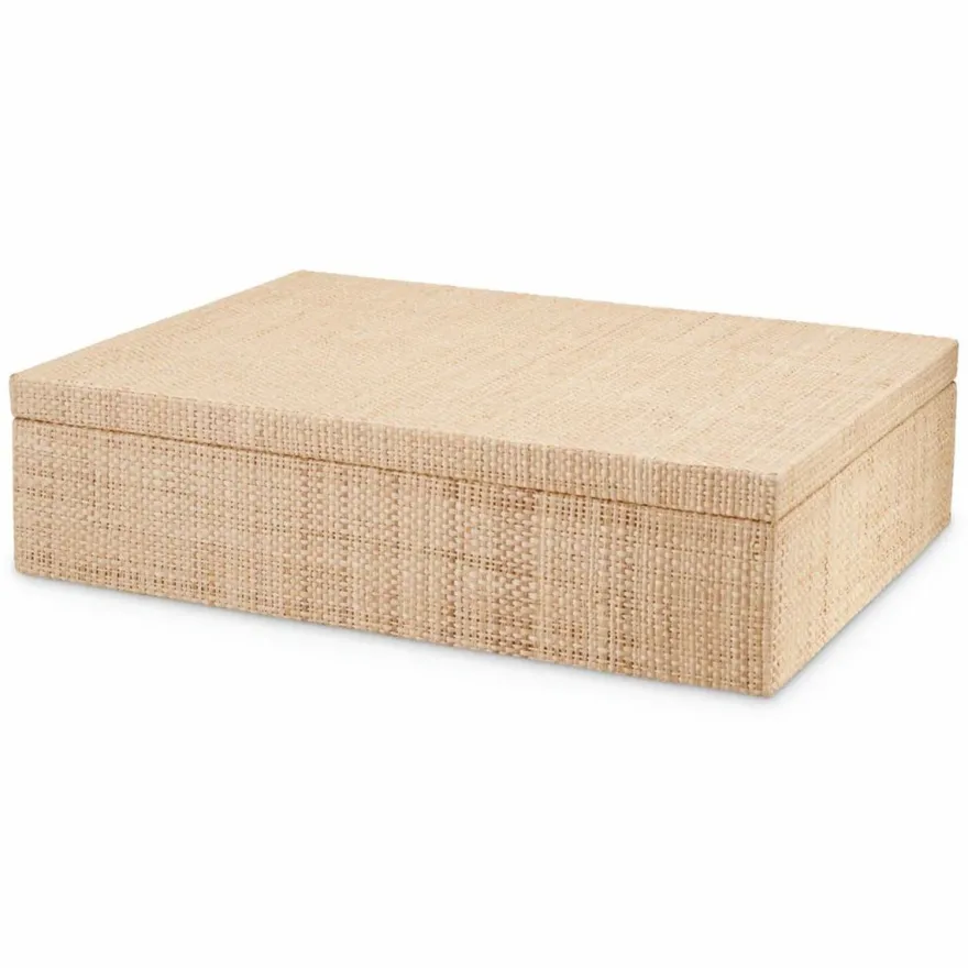 Casa Padrino Luxus Aufbewahrungsbox Naturfarben 40 cm - Luxus Accessoires