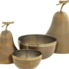 Casa Padrino Luxus Aufbewahrungsboxen Set mit Deckel in Birnenform Vintage Messing - Luxus Deko Accessoires