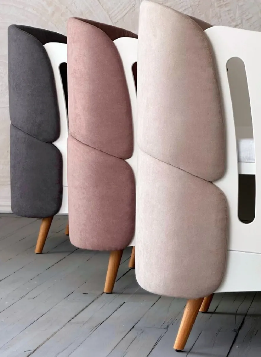 Casa Padrino Luxus Babybett Weiß / Grau / Naturfarben 145 cm