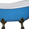 Casa Padrino Luxus Badewanne Jugendstil Roma Hellblau/Weiß/Altgold 1470mm - Freistehende Wanne
