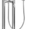 Casa Padrino Luxus Badewannenarmatur Silber - Freistehende Messing Badewannen Armatur mit Handbrause - Luxus Badezimmer Zubehör