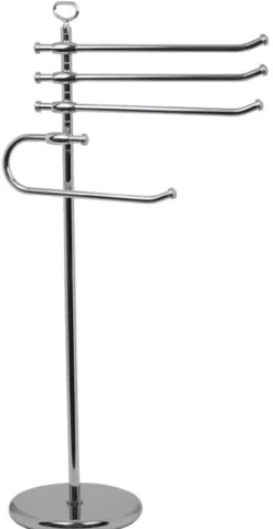 Casa Padrino Luxus Badezimmer Handtuchhalter Silber Ø 25 x 40 x H. 93 cm - Freistehender Messing Handtuchhalter - Badezimmer Möbel - Hotel Möbel - Luxus Qualität - Made in Italy