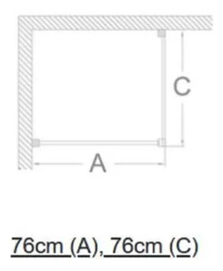Casa Padrino Luxus Badezimmer Duschtür mit Seitenwand Silber 76 x 76 x H. 195 cm - Duschkabinen Glas Tür - Badezimmer Accessoires - Luxus Duschtüren - Luxus Qualität