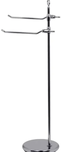 Casa Padrino Luxus Badezimmer Handtuchhalter Silber Ø 23 x 34 x H. 91 cm - Freistehender Messing Handtuchhalter - Badezimmer Möbel - Hotel Möbel - Luxus Qualität - Made in Italy