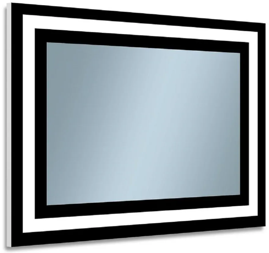 Casa Padrino Luxus Badezimmer Spiegel Schwarz 80 x 2,8 x H. 60 cm - Rechteckiger Wandspiegel mit LED Beleuchtung - Badezimmer Möbel - Badezimmer Accessoires - Luxus Möbel