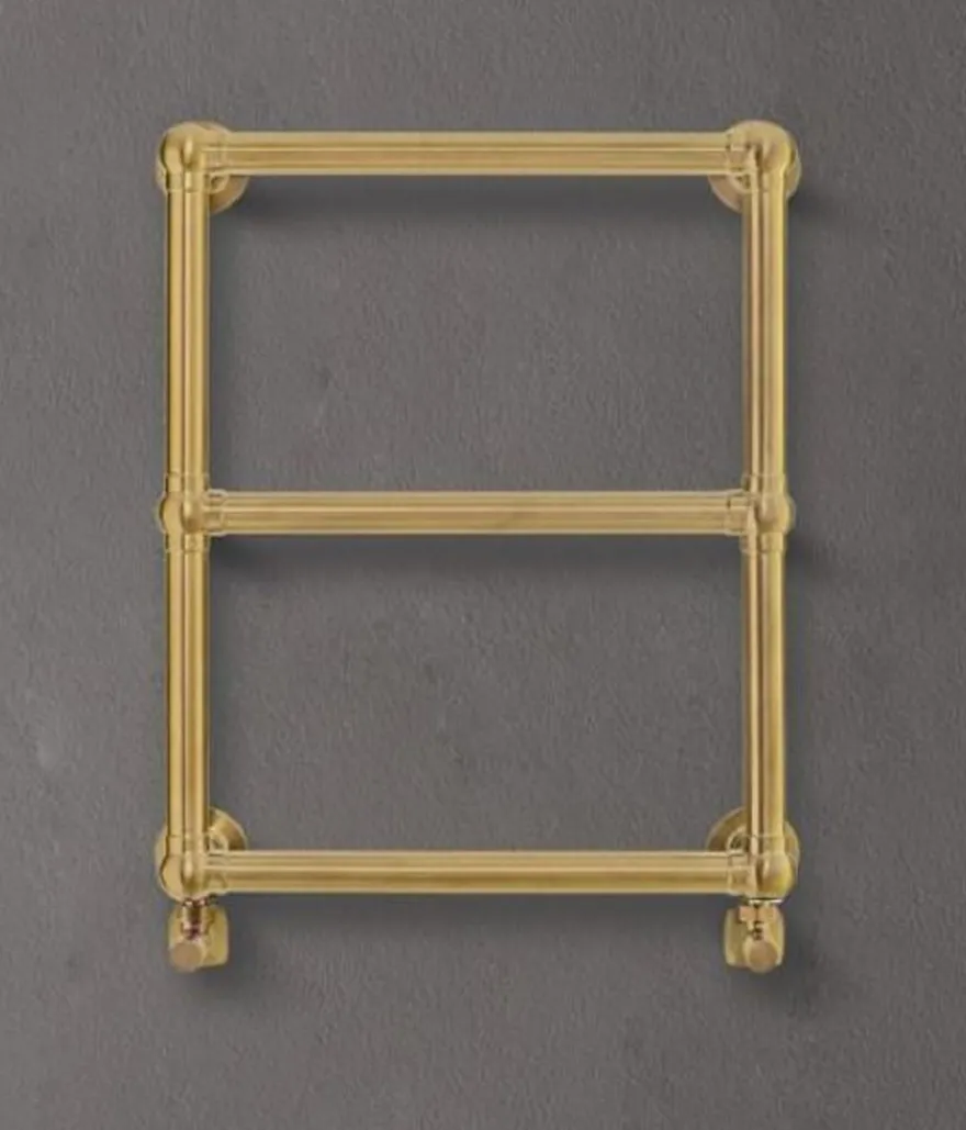 Casa Padrino Luxus Badezimmer Handtuchwärmer Messing 49,4 x 14,5 x H. 60 cm - Elektrischer Handtuch Wärmer - Edelstahl Handtuchheizkörper - Luxus Badezimmer Zubehör