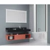 Casa Padrino Luxus Badezimmer Set Matt Schwarz / Matt Rosa 120 cm - Badezimmer Möbel