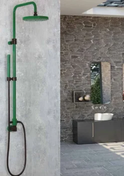 Casa Padrino Luxus Badezimmer Duschgarnitur Grün / Schwarz - Made in Italy