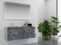 Casa Padrino Luxus Badezimmer Set Grau Meliert Porzellan - Hotel Bad Einrichtung