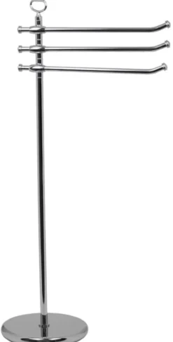 Casa Padrino Luxus Badezimmer Handtuchhalter Silber Ø 25 x 40 x H. 92,5 cm - Freistehender Messing Handtuchhalter - Badezimmer Möbel - Hotel Möbel - Luxus Qualität - Made in Italy