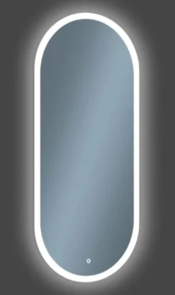Casa Padrino Luxus Badezimmer Spiegel 45 x 2,5 x H. 105 cm - Ovaler Wandspiegel mit LED Beleuchtung - Badezimmer Möbel - Badezimmer Accessoires - Luxus Möbel
