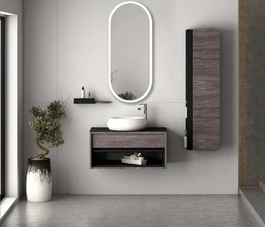 Casa Padrino Luxus Badezimmer Spiegel 45 x 2,5 x H. 105 cm - Ovaler Wandspiegel mit LED Beleuchtung - Badezimmer Möbel - Badezimmer Accessoires - Luxus Möbel