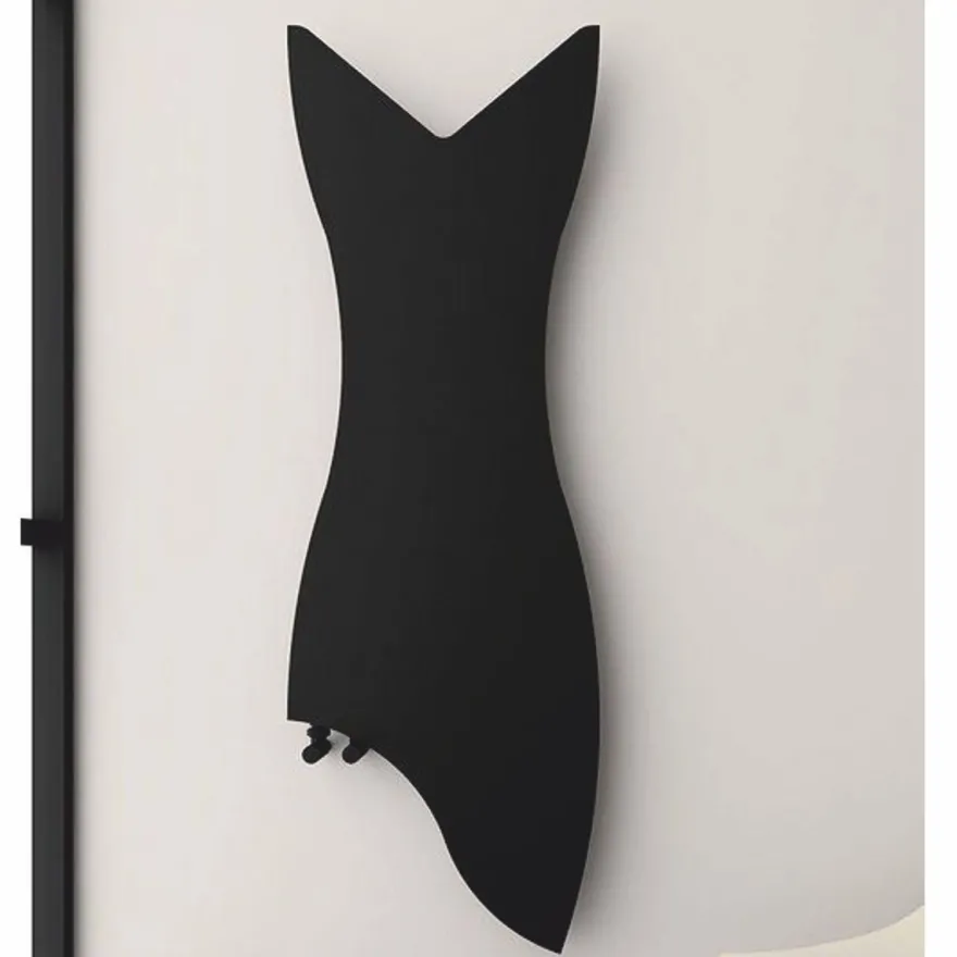 Casa Padrino Luxus Badezimmer Wandheizung in Frauenkleid Form Schwarz H. 119 cm