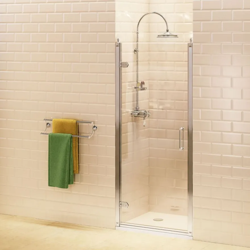 Casa Padrino Luxus Badezimmer Duschtür Silber - Verschiedene Größen - Duschkabinen Glas Flügeltür - Badezimmer Accessoires - Luxus Duschtüren - Luxus Qualität