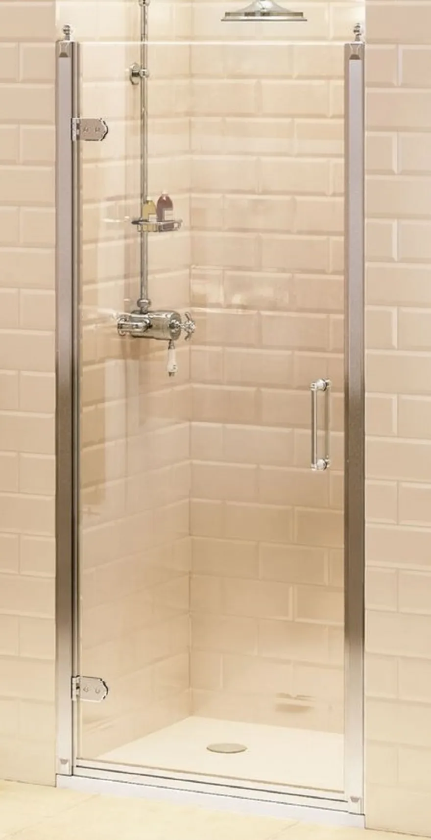 Casa Padrino Luxus Badezimmer Duschtür Silber - Verschiedene Größen - Duschkabinen Glas Flügeltür - Badezimmer Accessoires - Luxus Duschtüren - Luxus Qualität