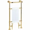 Casa Padrino Luxus Badheizung Weiß / Gold 940 x 500 mm - Handtuchheizkörper - Vintage Bad Heizkörper Handtuchhalter