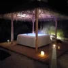 Casa Padrino Luxus Bambus Garten Pavillon Naturfarben 400 x 400 x H. 380 cm - Wetterbeständiger Pavillon - Garten Möbel - Bambus Möbel - Luxus Möbel