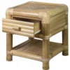 Casa Padrino Luxus Bambus Nachttisch mit Schublade Naturfarben H. 45 cm - Bambus Möbel
