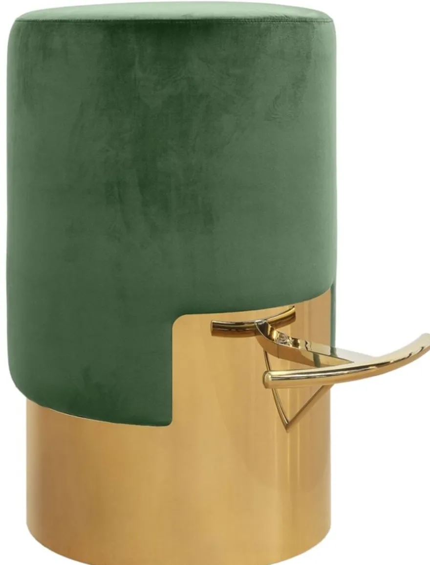 Casa Padrino Luxus Barhocker Grün / Gold Ø 46 x H. 76 cm - Barmöbel