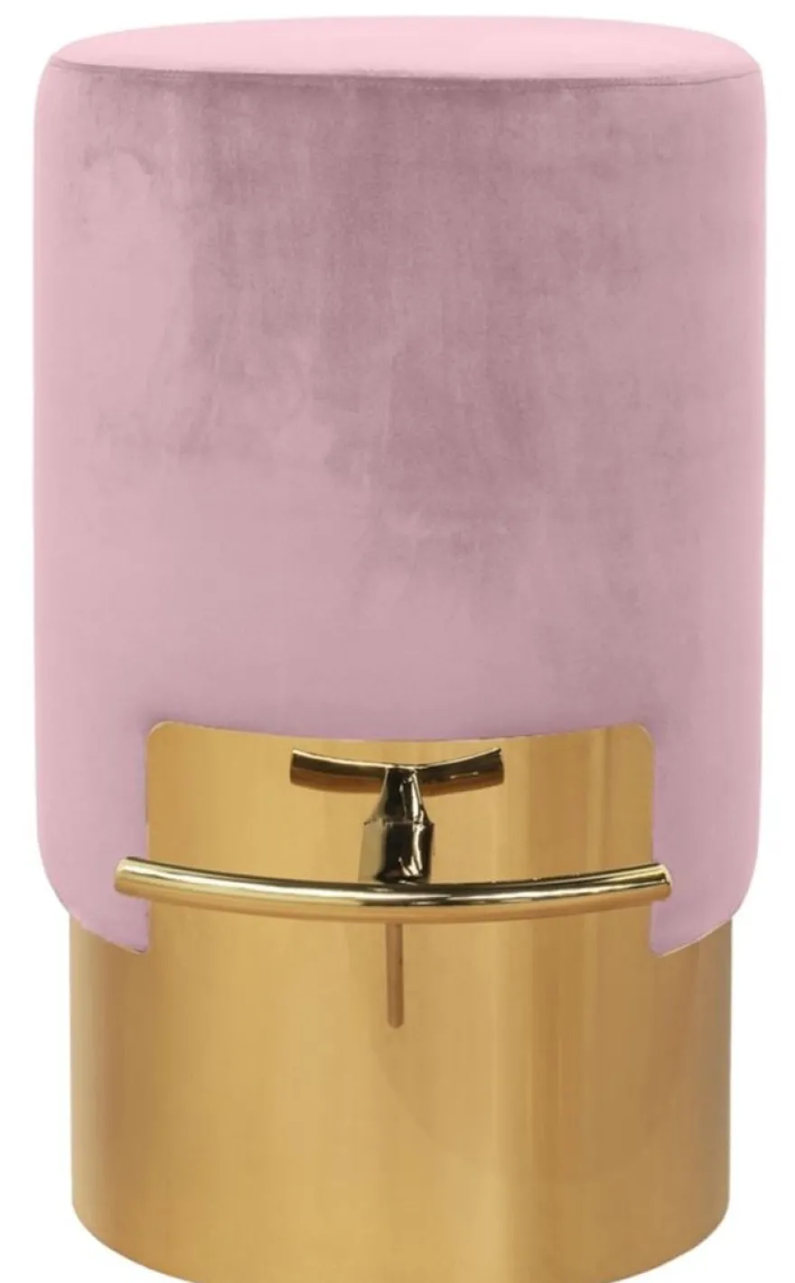 Casa Padrino Luxus Barhocker Rosa / Gold Ø 46 x H. 76 cm - Barmöbel