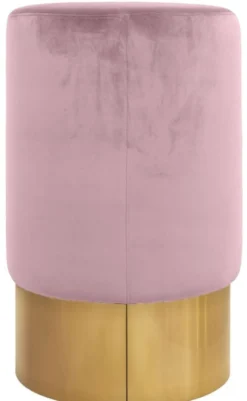 Casa Padrino Luxus Barhocker Rosa / Gold Ø 46 x H. 76 cm - Barmöbel