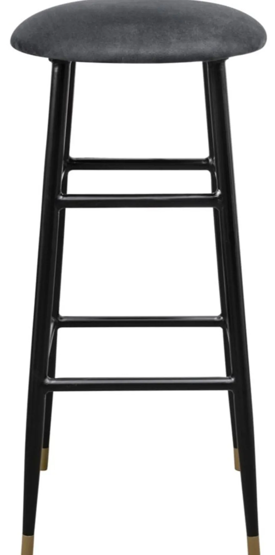 Casa Padrino Luxus Barhocker Anthrazit / Schwarz Ø 37 x H. 76 cm - Barstuhl mit Samtstoff