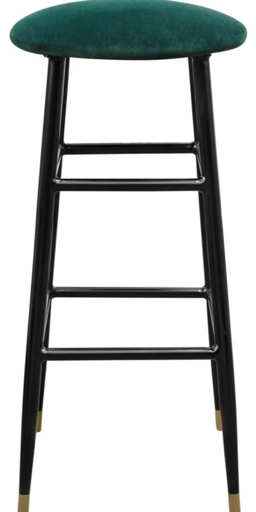Casa Padrino Luxus Barhocker Grün / Schwarz Ø 37 x H. 76 cm - Barstuhl mit Samtstoff