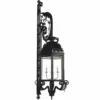 Casa Padrino Luxus Barock Außenwandleuchte Schwarz H. 150 cm - Barock Außenbeleuchtung
