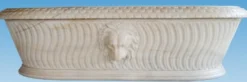 Casa Padrino Luxus Barock Badewanne Löwenkopf Weiß 204 x 107 x H. 53 cm - Freistehende Marmor Badewanne - Bad Accessoires - Edel & Prunkvoll