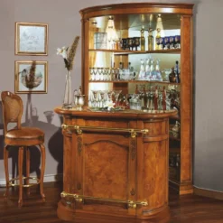 Casa Padrino Luxus Barock Bar Theke Braun / Gold - Made in Italy