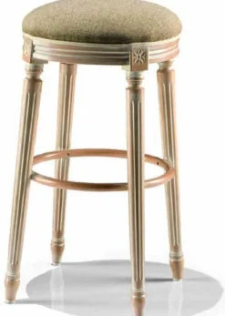 Casa Padrino Luxus Barock Barhocker Grün / Elfenbein / Beige - Made in Italy