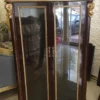 Casa Padrino Luxus Barock Bücherschrank Dunkelbraun / Gold - Prunkvoller Massivholz Schrank mit 2 Glastüren - Handgefertigte Barock Büro Möbel - Edel & Prunkvoll