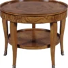 Casa Padrino Luxus Barock Beistelltisch Braun Ø 61 x H. 51 cm - Runder Massivholz Tisch - Wohnzimmer Möbel im Barockstil