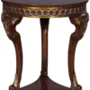 Casa Padrino Luxus Barock Beistelltisch Braun / Gold - Runder Massivholz Tisch im Barockstil - Prunkvolle Barock Wohnzimmer Möbel