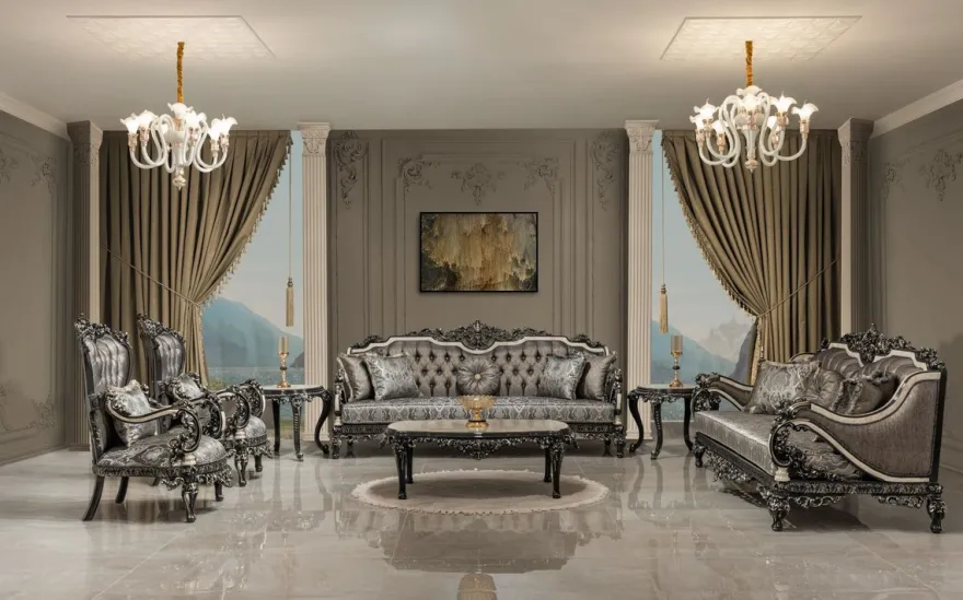 Casa Padrino Luxus Barock Beistelltisch Weiß / Beige / Schwarz / Gold - Handgefertigter Massivholz Tisch im Barockstil - Luxus Wohnzimmer Möbel im Barockstil - Barock Möbel - Edel & Prunkvoll