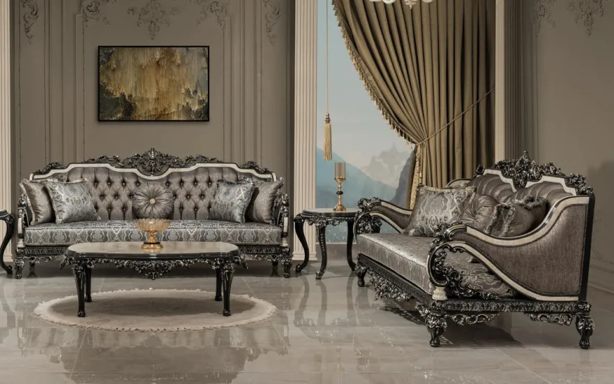 Casa Padrino Luxus Barock Beistelltisch Weiß / Beige / Schwarz / Gold - Handgefertigter Massivholz Tisch im Barockstil - Luxus Wohnzimmer Möbel im Barockstil - Barock Möbel - Edel & Prunkvoll