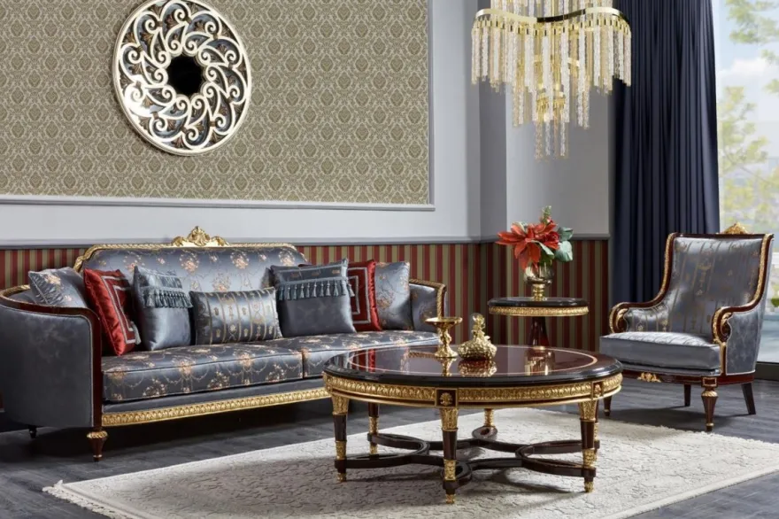 Casa Padrino Luxus Barock Beistelltisch Dunkelbraun / Gold - Runder Massivholz Tisch im Barockstil - Luxus Wohnzimmer Möbel im Barockstil - Barock Möbel - Edel & Prunkvoll