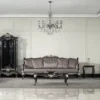 Casa Padrino Luxus Barock Beistelltisch Schwarz / Silber - Quadratischer Massivholz Tisch im Barockstil - Luxus Wohnzimmer Möbel im Barockstil - Barock Möbel - Edel & Prunkvoll