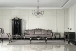 Casa Padrino Luxus Barock Beistelltisch Schwarz / Silber - Quadratischer Massivholz Tisch im Barockstil - Luxus Wohnzimmer Möbel im Barockstil - Barock Möbel - Edel & Prunkvoll