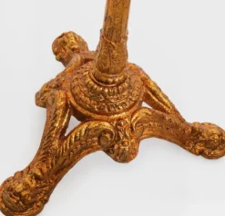 Casa Padrino Luxus Barock Beistelltisch Antik Gold Ø 50 x H. 66 cm - Runder Massivholz Tisch - Barock Möbel