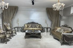Casa Padrino Luxus Barock Beistelltisch Schwarz / Weiß / Silber - Handgefertigter Massivholz Tisch im Barockstil - Luxus Wohnzimmer Möbel im Barockstil - Barock Möbel - Edel & Prunkvoll