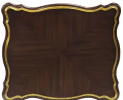 Casa Padrino Luxus Barock Beistelltisch Dunkelbraun / Gold 58 x 48 x H. 66 cm - Luxus Qualität