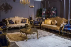 Casa Padrino Luxus Barock Beistelltisch Gold - Runder Massivholz Tisch im Barockstil - Barock Wohnzimmer Möbel - Edel & Prunkvoll