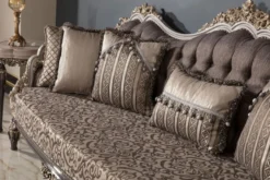 Casa Padrino Luxus Barock Beistelltisch Grau / Braun / Gold H. 60 cm - Barock Möbel