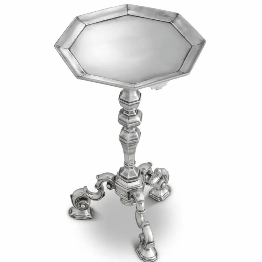Casa Padrino Luxus Barock Beistelltisch Antik Silber H. 66 cm - Barock Hotel Möbel