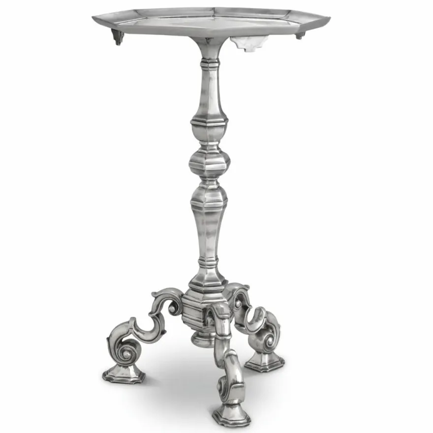 Casa Padrino Luxus Barock Beistelltisch Antik Silber H. 66 cm - Barock Hotel Möbel