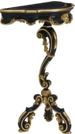 Casa Padrino Luxus Barock 3-Bein Konsole Schwarz / Gold - Made in Italy