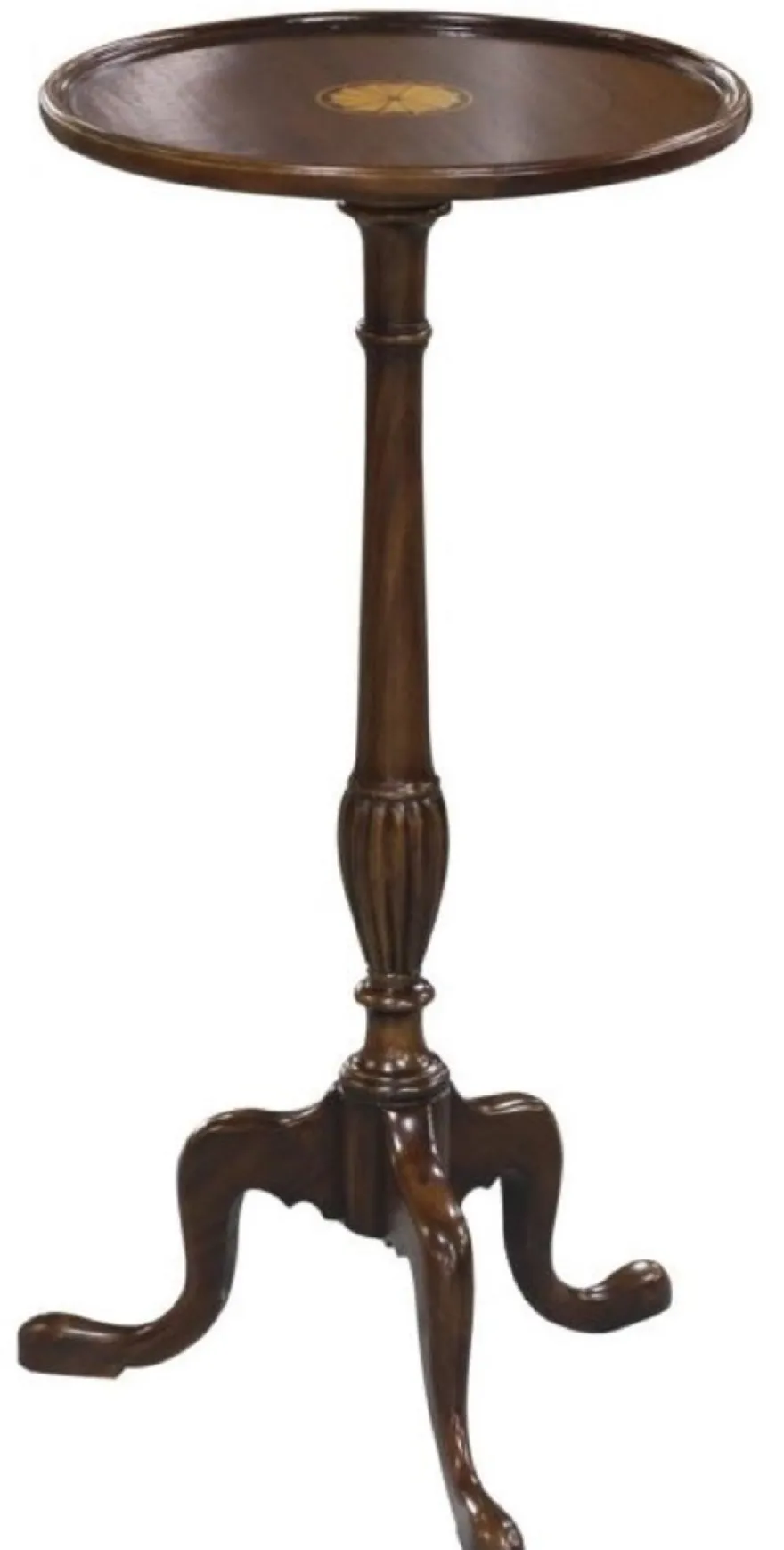 Casa Padrino Luxus Barock Beistelltisch Dunkelbraun / Gold Ø 30 x H. 62 cm - Runder Mahagoni Blumentisch