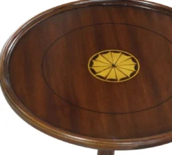 Casa Padrino Luxus Barock Beistelltisch Dunkelbraun / Gold Ø 30 x H. 62 cm - Runder Mahagoni Blumentisch